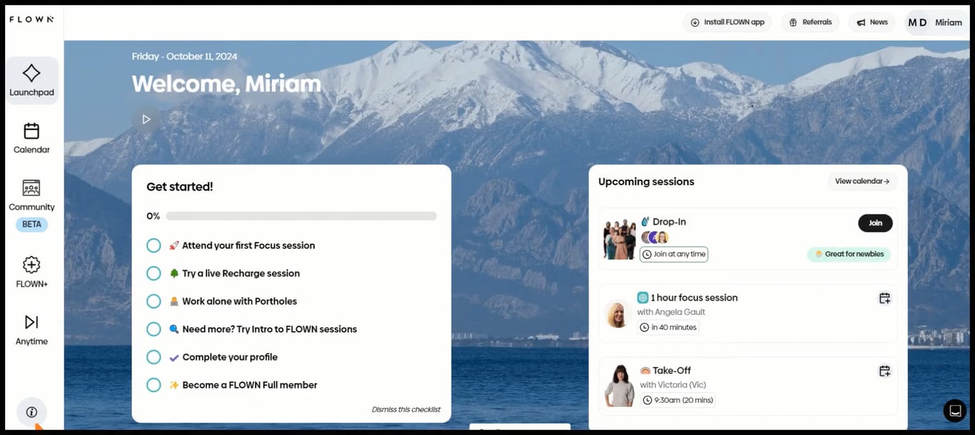 Embedded checklist in Flown app